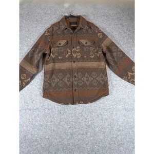 Jachs New York Shirt Jacket Mens M Brown Wool Blend Southwestern‎ 1417743
